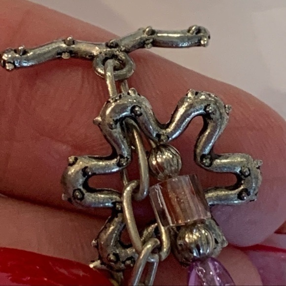 💐5/25 colorful glass bead charm silver bracelet - Picture 4 of 7